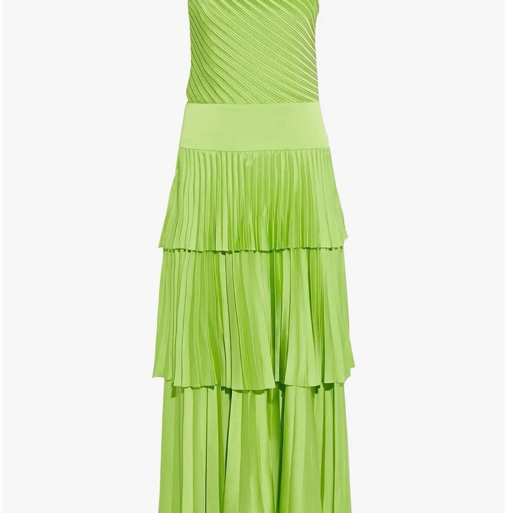 Solace London Lime Green Tiered Maxi Dress